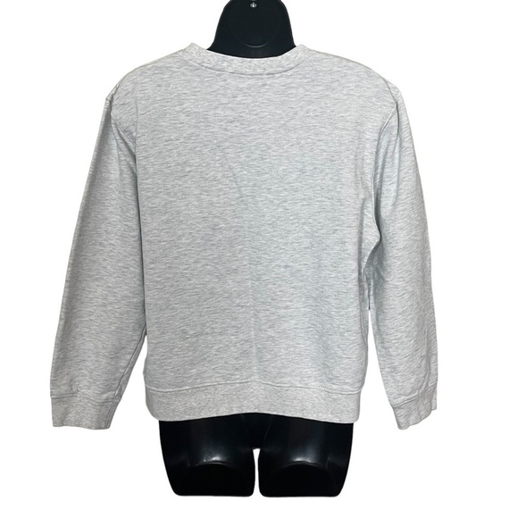 Euc French Connection women’s Love graphic crew neck, heather grey, size Large. - Picture 2 of 11